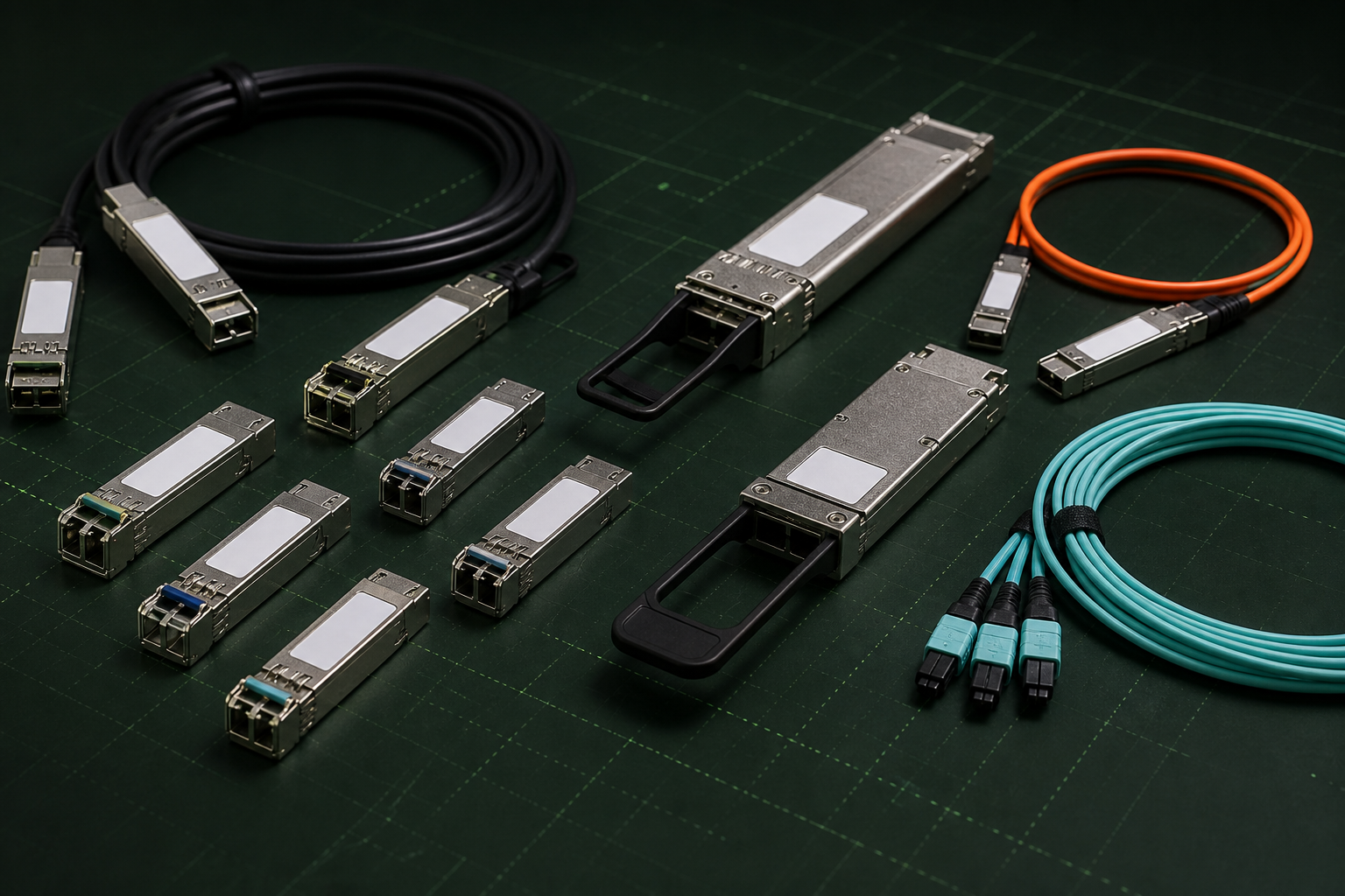 SFP, QSFP optical transceiver modules, DAC cable and MPO fiber products